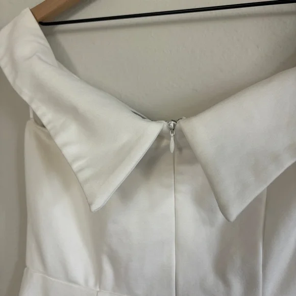 Lulu's Classic Glam White Stretch Off Shoulder Bodycon Dress Bridal Size L